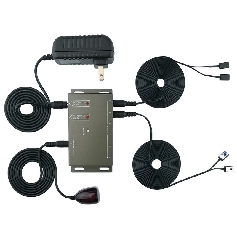 紅外線轉發盒 遙控轉發器 紅外接收延長線 4發射1接收 遙控接收回傳 控制4台影音家電 256【飛兒】 15-3-43-細節圖5