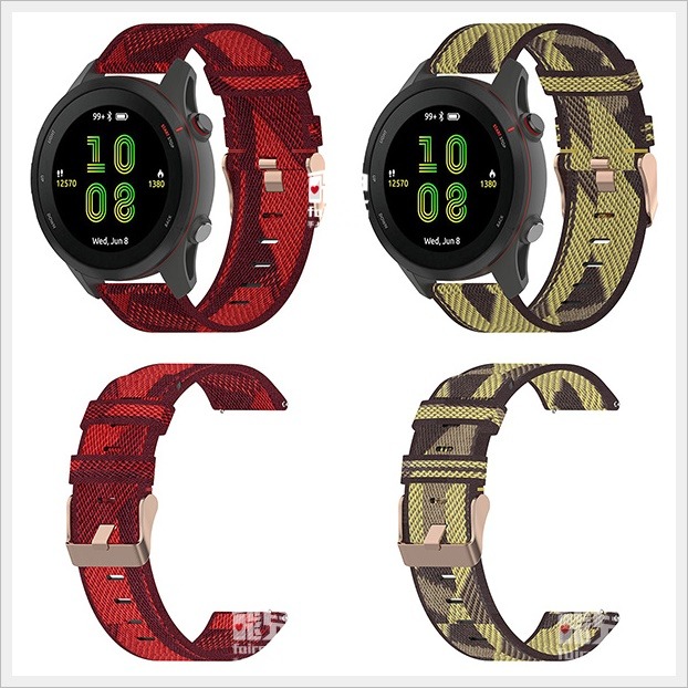 《尼龍錶帶》適用 forerunner255 255music Venu2 vivoactive4 編織 錶帶【飛兒】-細節圖6