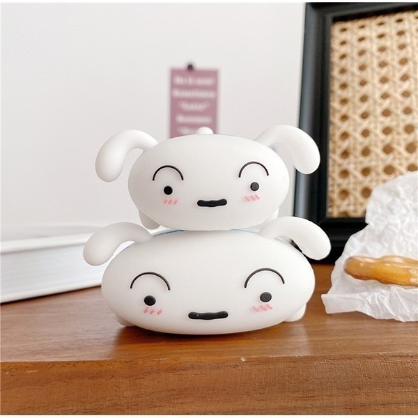 《AirPods pro／pro 3／第四代 矽膠保護套 趴趴小白》耳機防塵套 耳機盒 耳機殼 藍芽耳機套 矽膠【飛兒】-細節圖2