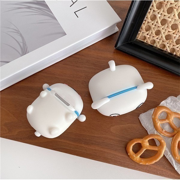 《AirPods pro／pro 3／第四代 矽膠保護套 趴趴小白》耳機防塵套 耳機盒 耳機殼 藍芽耳機套 矽膠【飛兒】-細節圖8