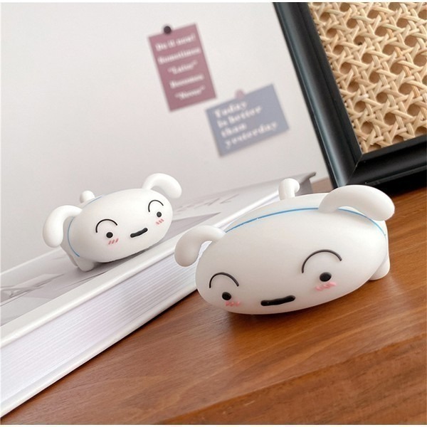 《AirPods pro／pro 3／第四代 矽膠保護套 趴趴小白》耳機防塵套 耳機盒 耳機殼 藍芽耳機套 矽膠【飛兒】-細節圖4