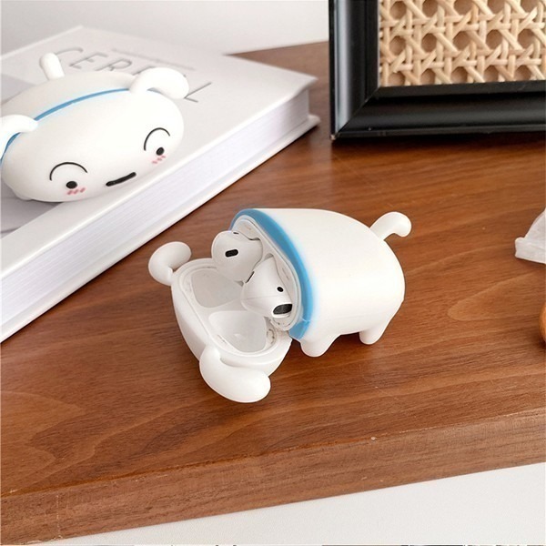《AirPods pro／pro 3／第四代 矽膠保護套 趴趴小白》耳機防塵套 耳機盒 耳機殼 藍芽耳機套 矽膠【飛兒】-細節圖7