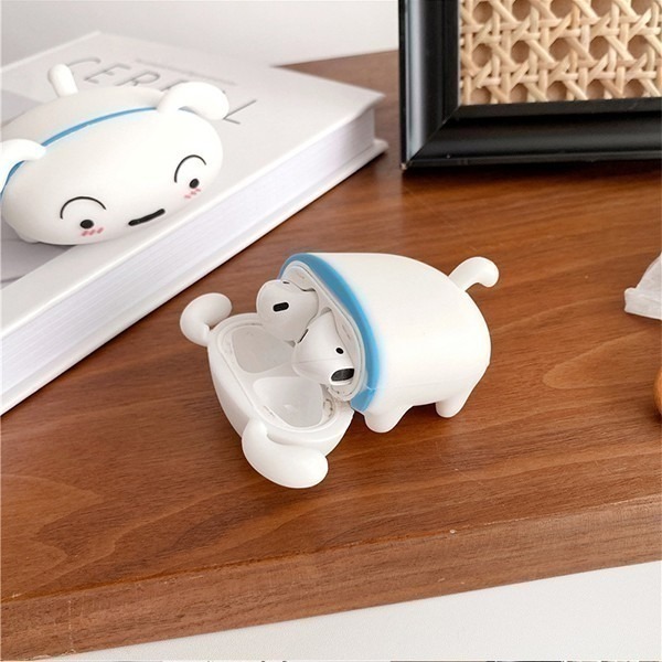 《AirPods pro／pro 3／第四代 矽膠保護套 趴趴小白》耳機防塵套 耳機盒 耳機殼 藍芽耳機套 矽膠【飛兒】-細節圖7