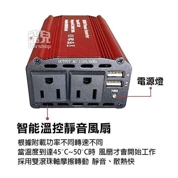 《鋁殼車用逆變器 12V轉110V》萬能插座 變壓器 逆變器 USB 充電 150W 300W【飛兒14-2-12、13-細節圖5
