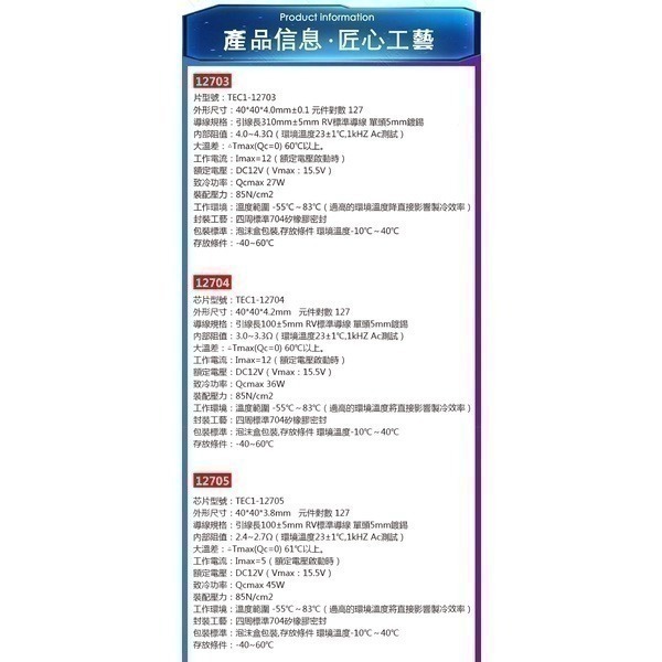 製冷晶片TEC1-12704 12715 12709 12710 12705 12712 12708 12703【飛兒-細節圖5