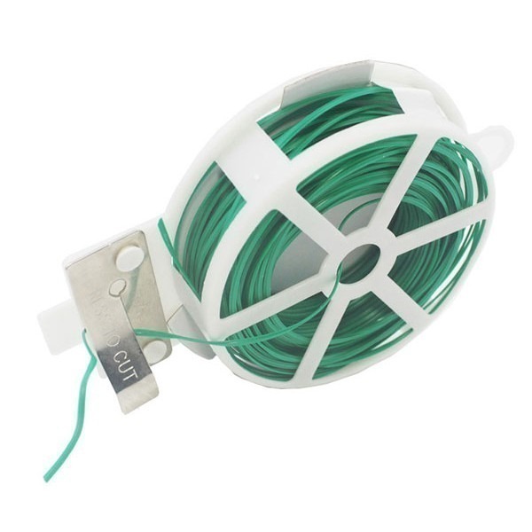 自帶切割器！包塑園藝鐵絲鐵線 電腦理線 綁袋 20/50/100米 花藝鐵絲 手工diy 鐵線 軟鐵絲 家用【飛兒8-2-細節圖3