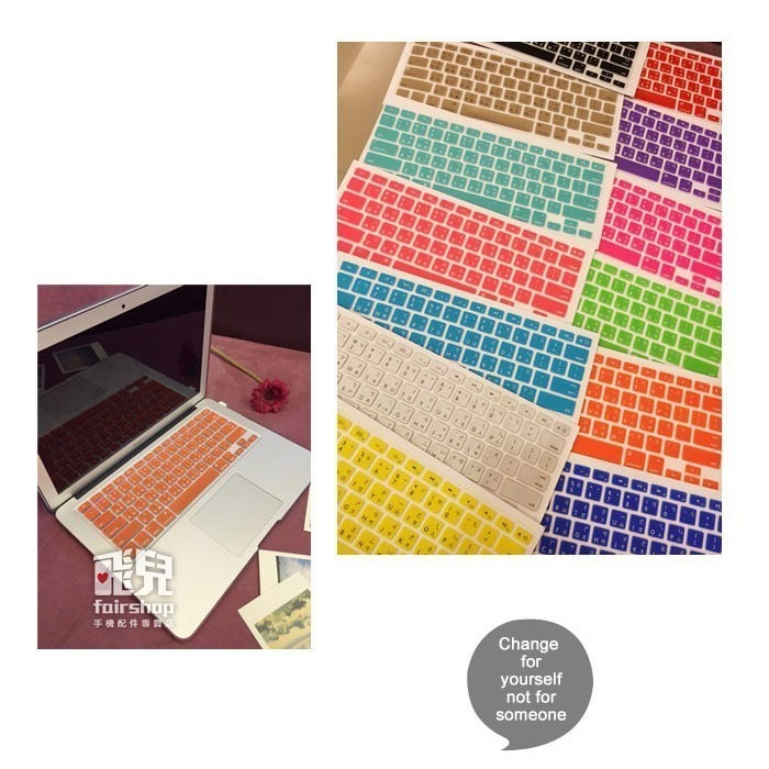 彩色鍵盤膜(注音版) 2019版 MacBook Pro 13吋 (A2159) 保護膜 筆電鍵盤膜【飛兒】-細節圖3