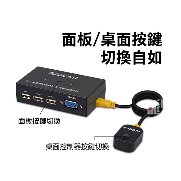 即插即用《KVM USB 切換器》黑 多電腦切換器 切換螢幕 共用鍵鼠 VGA 螢幕 3孔USB【飛兒】Z30-5-細節圖6