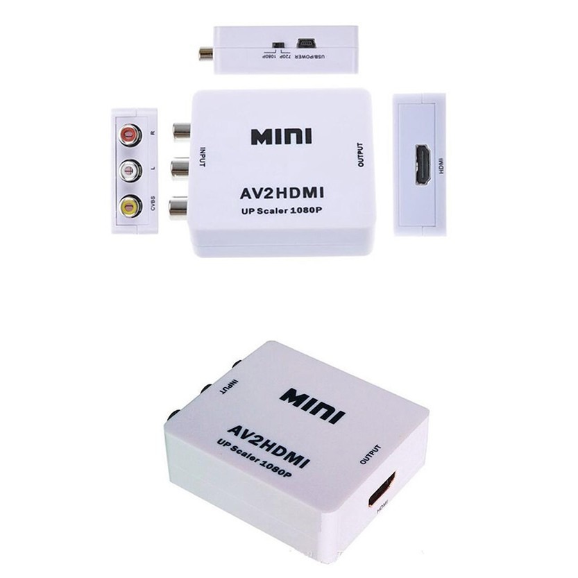 【飛兒】AV轉HDMI 3RCA轉HDMI轉換器 迷你AV轉HDMI 影像轉換器 高清1080p 轉換盒 256 白 Z-細節圖3