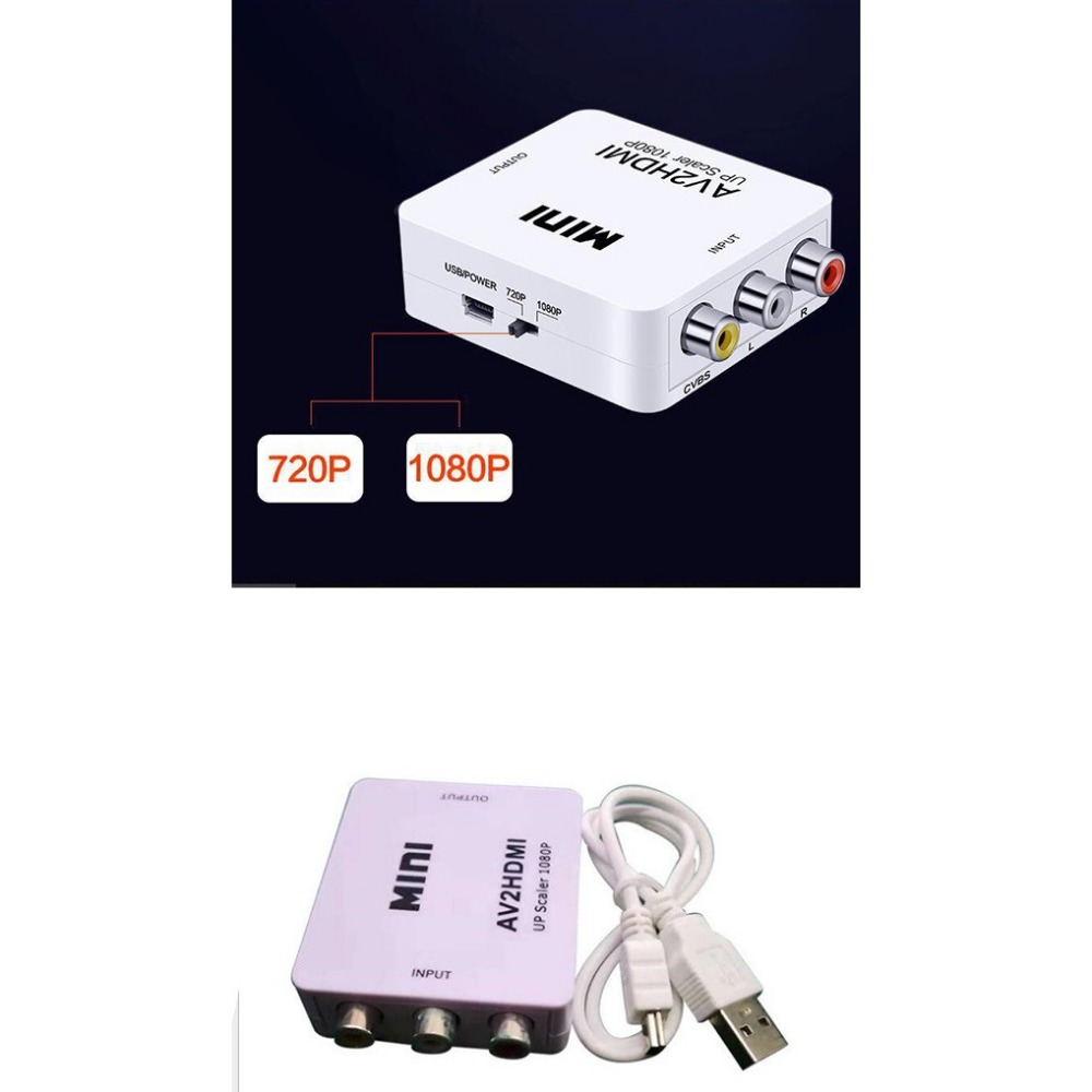 【飛兒】AV轉HDMI 3RCA轉HDMI轉換器 迷你AV轉HDMI 影像轉換器 高清1080p 轉換盒 256 白 Z-細節圖4