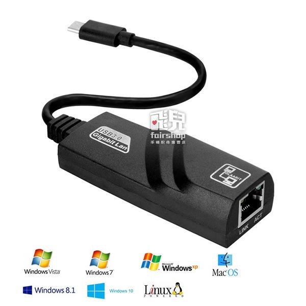 【飛兒】免驅動！USB3.1 Type-C 轉網路卡 RJ45 USB 網路卡 電腦網卡 即插即用 RTL8153 47-細節圖3