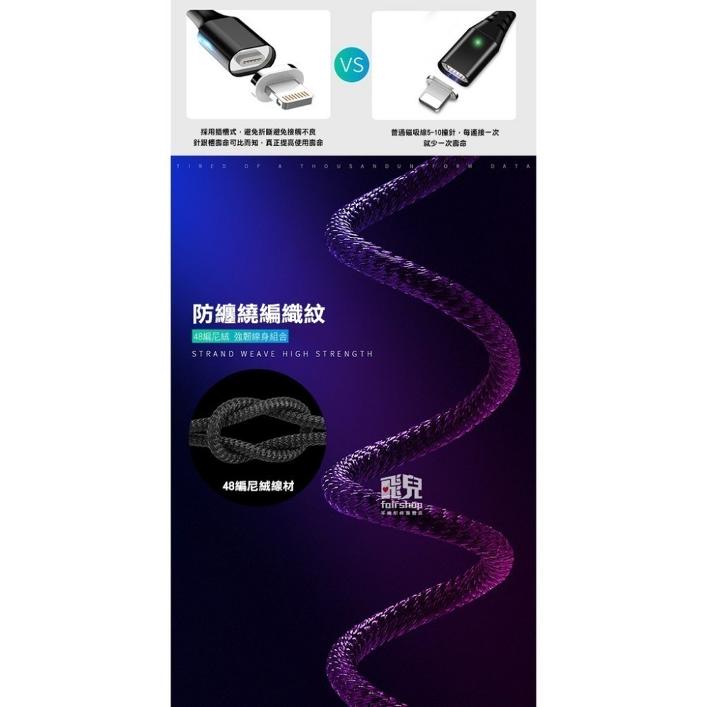 《第六代三合一磁吸充電線 30CM》3A (不含磁吸頭) USB 充電線 數據線 快速充電 傳輸線【飛兒】-細節圖6