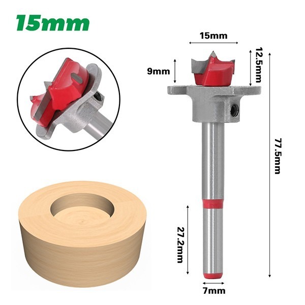 《木盒款 15-35mm 木工開孔器套裝 定位款 開孔器5件套》硬質合金平翼鑽 可調節鉸鏈 合頁擴孔器【飛兒】8-6-1-細節圖4