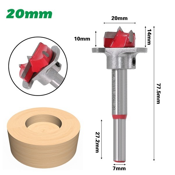 《木盒款 15-35mm 木工開孔器套裝 定位款 開孔器5件套》硬質合金平翼鑽 可調節鉸鏈 合頁擴孔器【飛兒】8-6-1-細節圖5