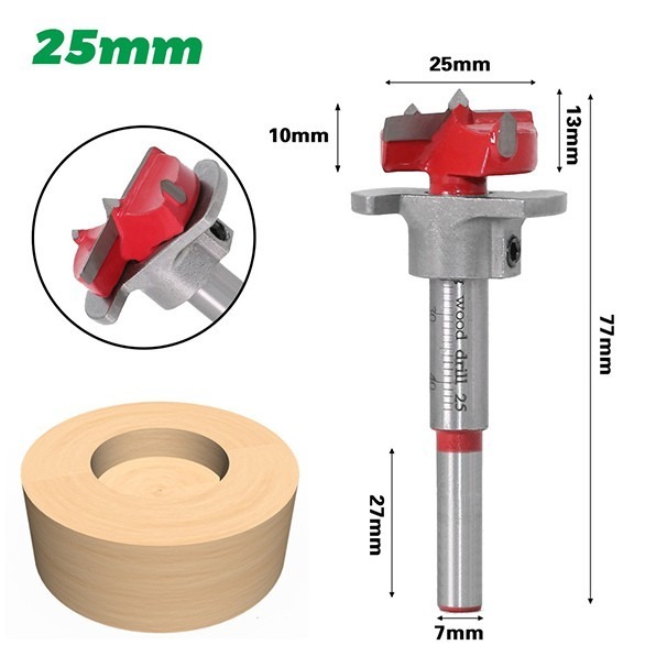 《木盒款 15-35mm 木工開孔器套裝 定位款 開孔器5件套》硬質合金平翼鑽 可調節鉸鏈 合頁擴孔器【飛兒】8-6-1-細節圖6