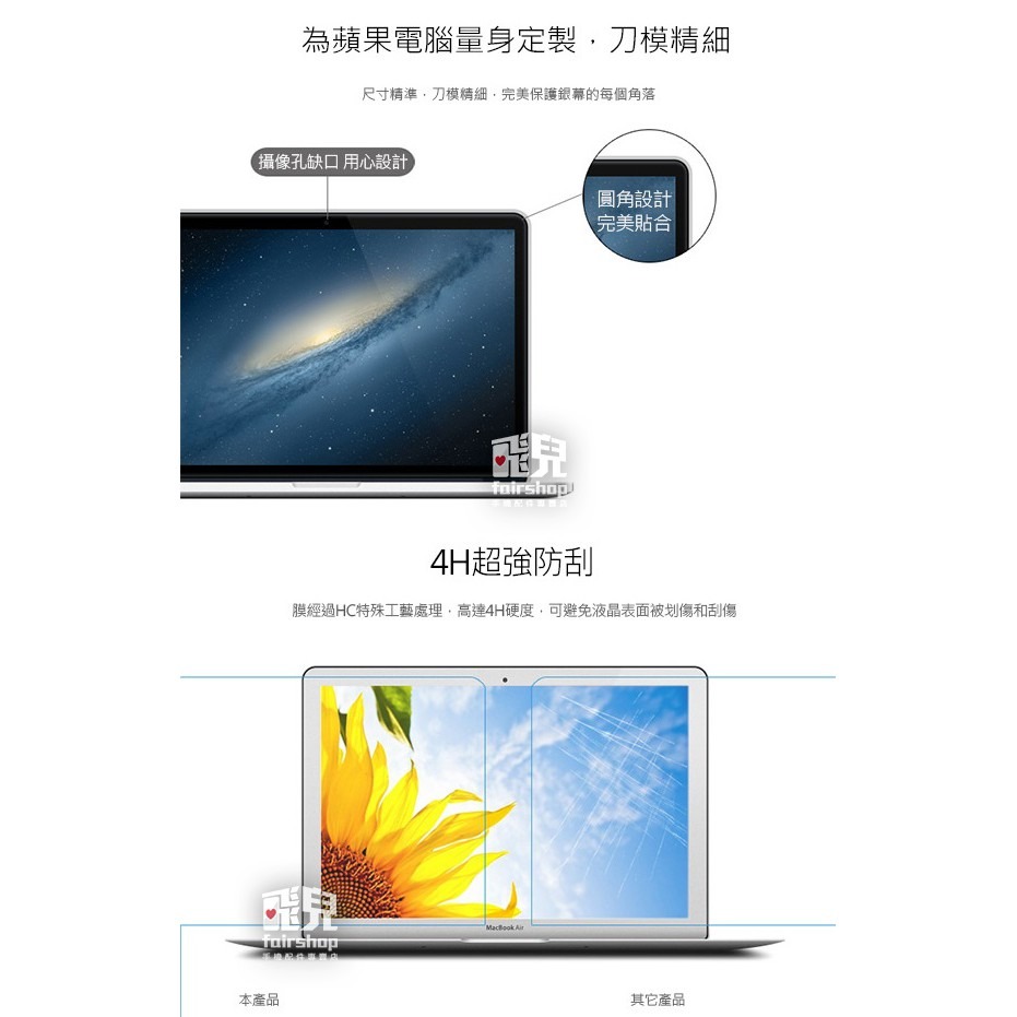 2019版 MacBook Pro 13吋 (A2159) 正面保護貼 亮面 螢幕保護貼 163【飛兒】 B1 珮琪位置-細節圖3