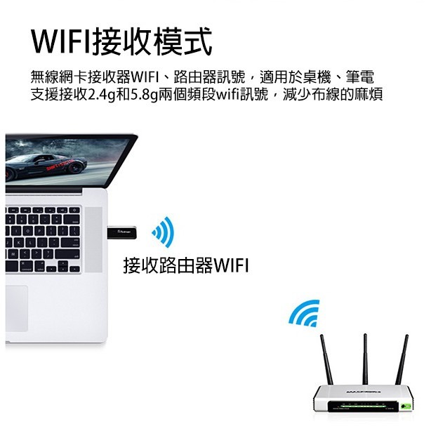 usb3.0 雙頻1200m 無線網卡 ap模式共享 wifi接收 2.4g 5.8g 雙頻 網路 接收器 47【飛兒】-細節圖5