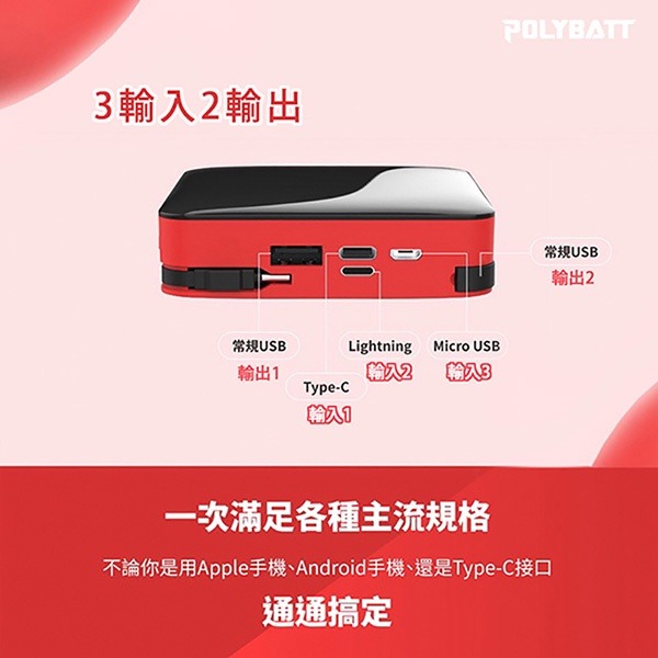 《POLYBATT FK20000 可拆式自帶線 10000mAh 行動電源》 快充行動電源 輕便攜帶 (KY)【飛兒】-細節圖4