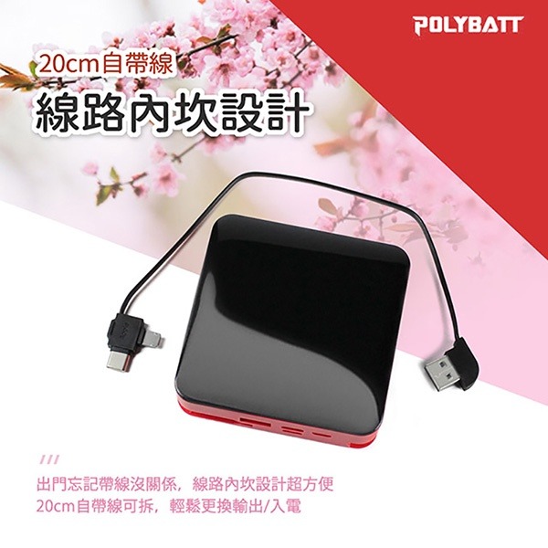 《POLYBATT FK20000 可拆式自帶線 10000mAh 行動電源》 快充行動電源 輕便攜帶 (KY)【飛兒】-細節圖6