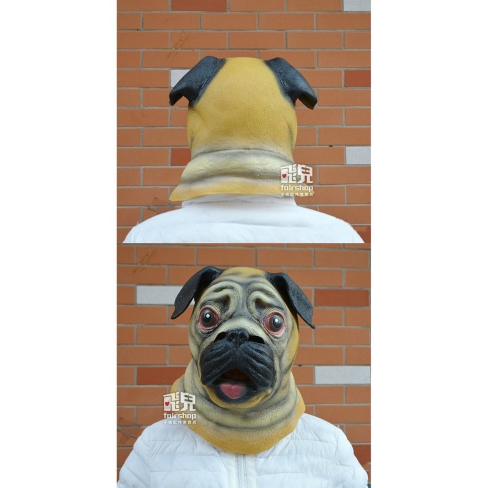 促銷售完為止 ! party必備！乳膠面具 沙皮狗 cosplay 仿真 逼真 惡搞 頭套 派對 尾牙 萬聖節【飛兒】-細節圖2