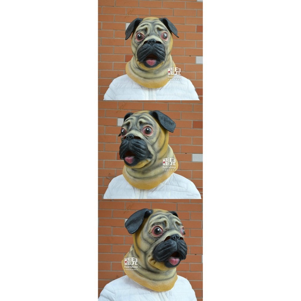 促銷售完為止 ! party必備！乳膠面具 沙皮狗 cosplay 仿真 逼真 惡搞 頭套 派對 尾牙 萬聖節【飛兒】-細節圖3