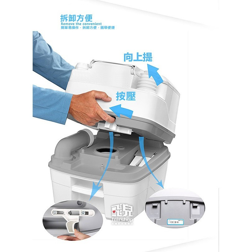 行動馬桶專家 荷蘭 Porta Potti 可移動 馬桶 座便器 365 365型 可攜式 沖水馬桶 行動馬桶 【飛兒】-細節圖3