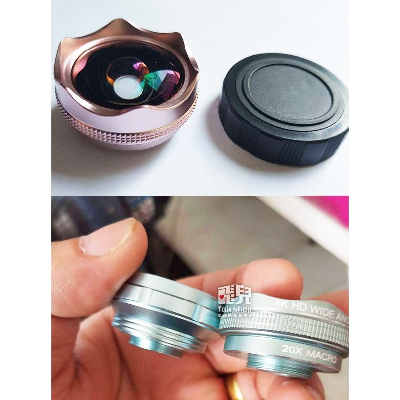 【飛兒】送收納包！4K 高清 蓮花 二合一鏡頭 不畸變 超廣角 夾子鏡頭 外接式 20倍微距 自拍神器 無暗角 198-細節圖3