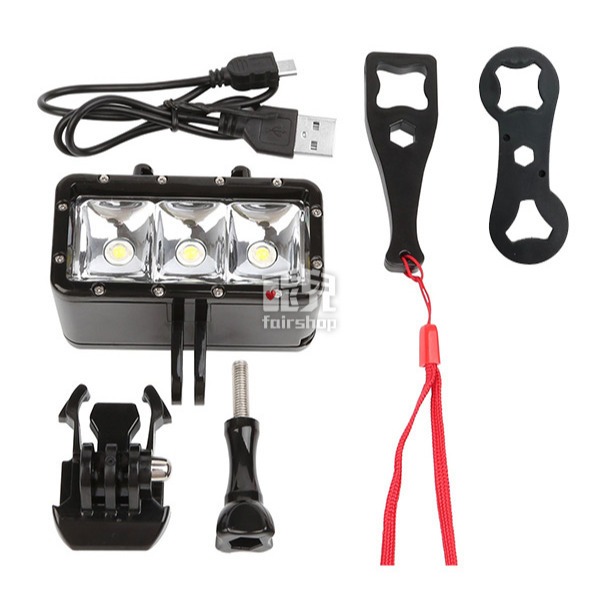 《潛水LED補光燈 可潛達30米》Gopro5/6/7/8水下補光燈 攝影燈 潛水燈 補光攝影燈【飛兒】Z42-細節圖4