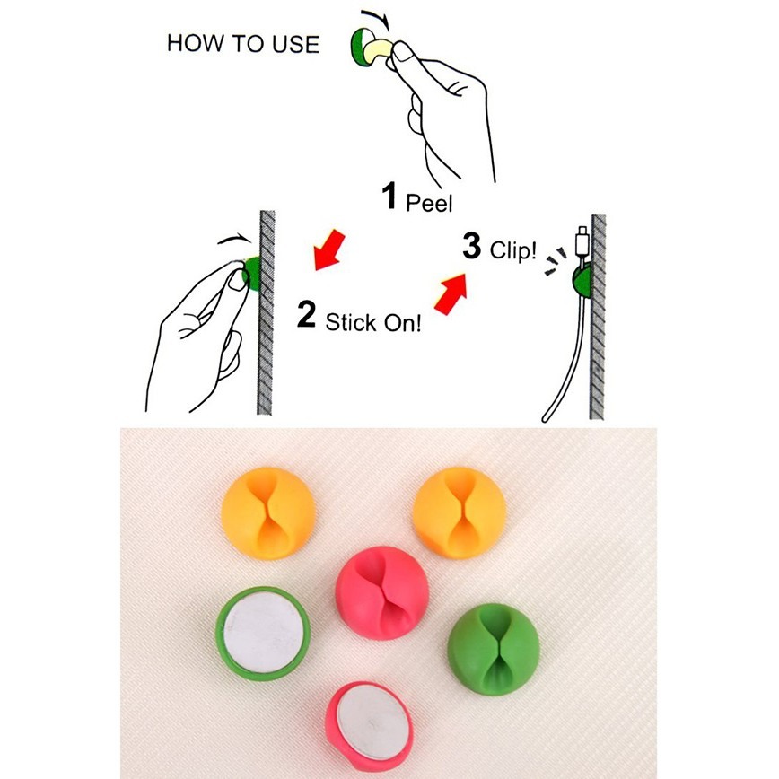 《創意DIY自黏USB理線器 直徑2.8cm》家用電線固定器 線材理線器 收納整理固線器定線器【飛兒】-細節圖6