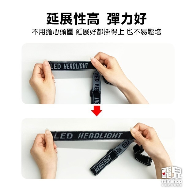 《頭燈鬆緊帶-加厚版》耐用頭戴繩 礦燈帶子 礦燈帶 頭燈繩 彈力鬆緊帶 高彈性【飛兒】黑灰 14-4-15-細節圖3