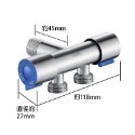 《不鏽鋼六角輪 單控／雙控止水閥》全4分外牙 六角閥 陶瓷芯三角凡爾 止水開關 加厚防爆【飛兒】8-6-21~26-規格圖5