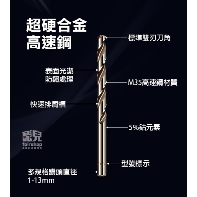 多種尺寸《含鈷麻花鑽頭圓柄 6.5~13mm》高速鋼 鑽頭 鑽孔 開孔 洗孔 銑刀 電鑽頭 電鑽配件【飛兒】8-0-26-細節圖3