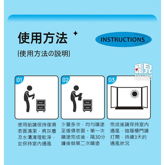 《日系光觸媒甲醛除味噴霧》納米級 去甲醛 去異味 裝修除味噴霧 家用清除劑 傢俱除味噴霧【飛兒】3-3-15-細節圖7