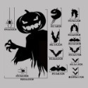《萬聖節裝飾靜電貼 單張／4款套裝》萬聖節佈置 窗貼 櫥窗貼 玻璃貼 裝飾 佈置DIY 派對【飛兒】21-3-規格圖7