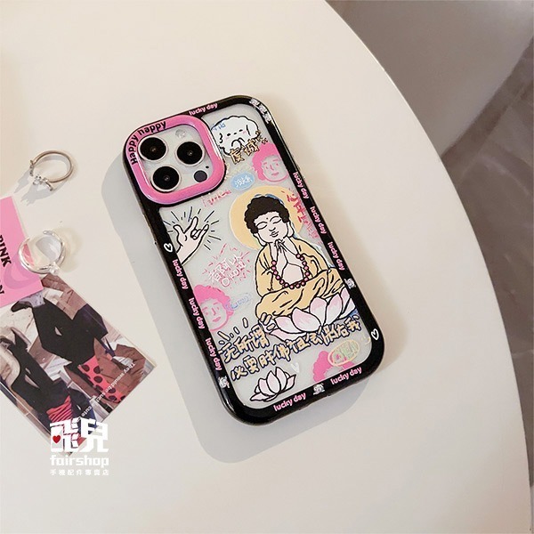 《iPhone15手機保護殼 佛系觀音菩薩/黑邊佛祖保佑》適用iPhone15全機型 透明 手機殼【飛兒】-細節圖7