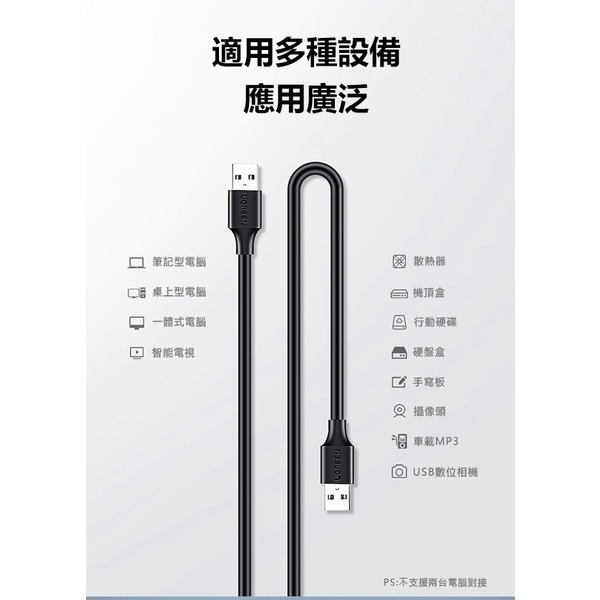 高標品質《USB公對公連接線》3.0USB線 充電線 雙向線 傳輸線 數據線 筆電 硬碟 刷機 1米【飛兒】-細節圖2