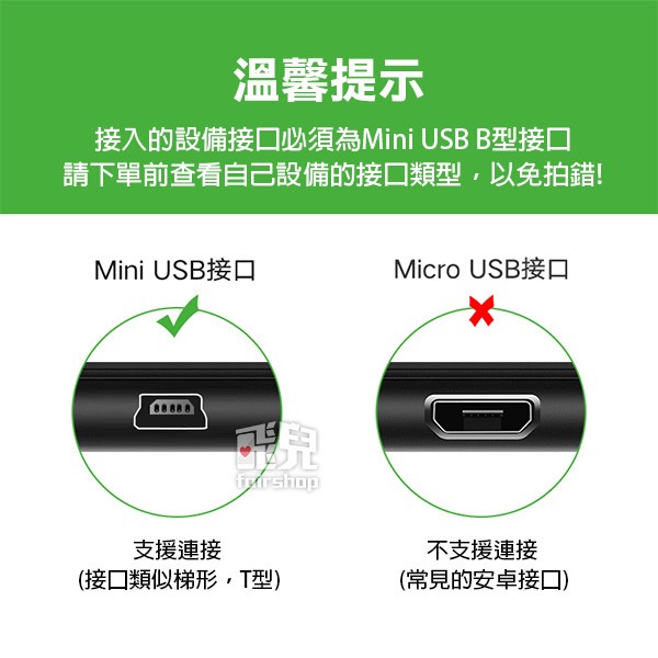 綠聯 Mini USB 充電傳輸線 3/2/1.5/1/0.5/0.25米 充電線 USB 行車記錄適用【飛兒】-細節圖3