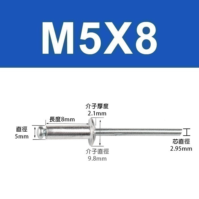 《鉚釘 3.2/4/5mm 50入》多種規格 拉釘 拉鉚釘 抽芯鉚釘 圓頭抽心 圓頭拉釘【飛兒】21-5-規格圖5