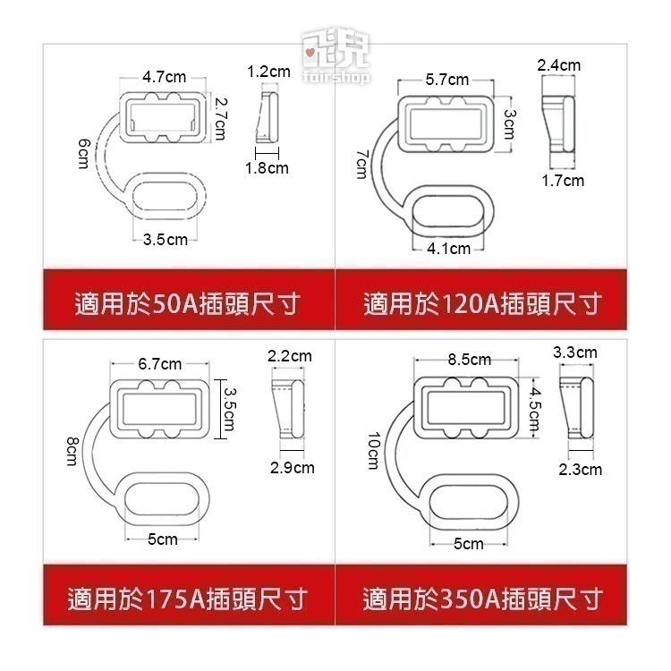 《安德森連接器防塵蓋 50A/120A/170A/350A》連接器保護套 防塵套 安德森接頭絕緣套【飛兒】19-3-51-細節圖6
