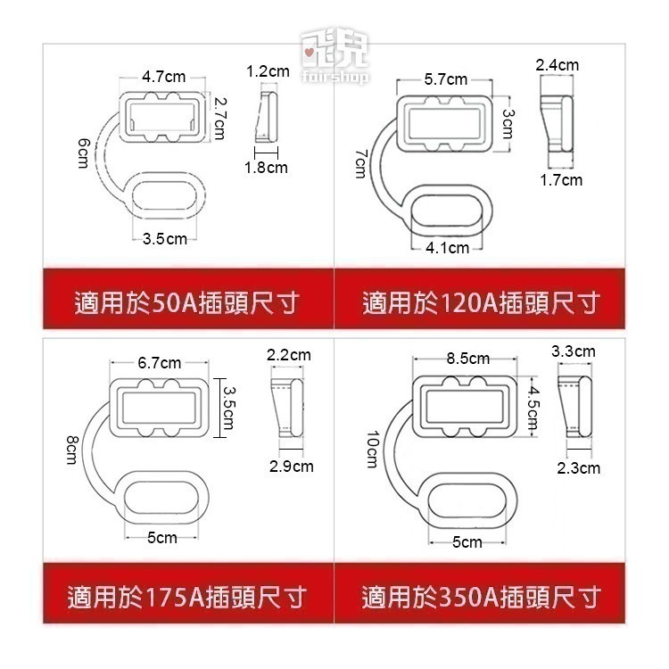 《安德森連接器防塵蓋 50A/120A/175A/350A》連接器保護套 防塵套 安德森接頭絕緣套【飛兒】19-3-51-細節圖6