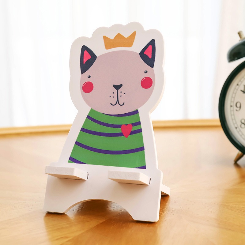 《木質卡通動物支架》手機/平板通用 可拆卸 穩固不倒 穩固不倒 手機支架 桌面支架 懶人支架【飛兒】19-1、19-2-規格圖8