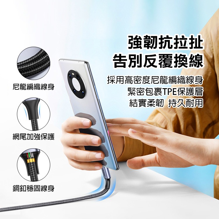 《綠聯Type-C公對公PD傳輸線 PD100W》US316 快充 數據線 充電線 編織線 抗拉扯【飛兒】Z20-細節圖7