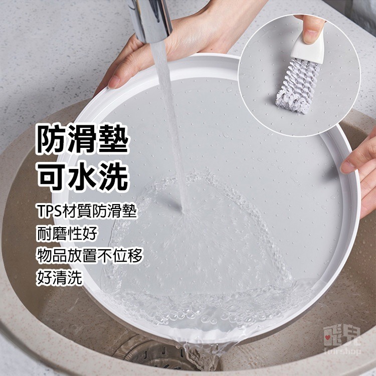 日貨《旋轉置物架托盤》360度旋轉 圓形收納盤 置物盒 廚房托盤 防滑收納盤 調味料收納 保養品收納【飛兒】-細節圖6
