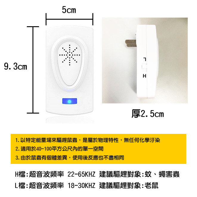 雙頻段款式加強款 登革熱不用怕！家用電子驅蚊器 超音波驅鼠器 超聲波驅蟑 驅蚊 驅蚊蟲【飛兒】4-5-32-細節圖3