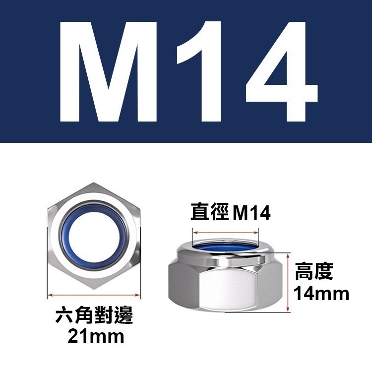 多規格《304不鏽鋼防鬆動螺母》10入裝 M3-M20 公制 防松螺母 自鎖螺母 止退螺母 六角螺帽 防滑鎖緊【飛兒】-規格圖7