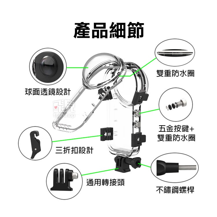 《Insta360 X5 全景隱形防水殼》隱形潛水殼 水下50米 水下攝影 無死角 浮潛 潛水 相機配件 防摔殼【飛兒】-細節圖2