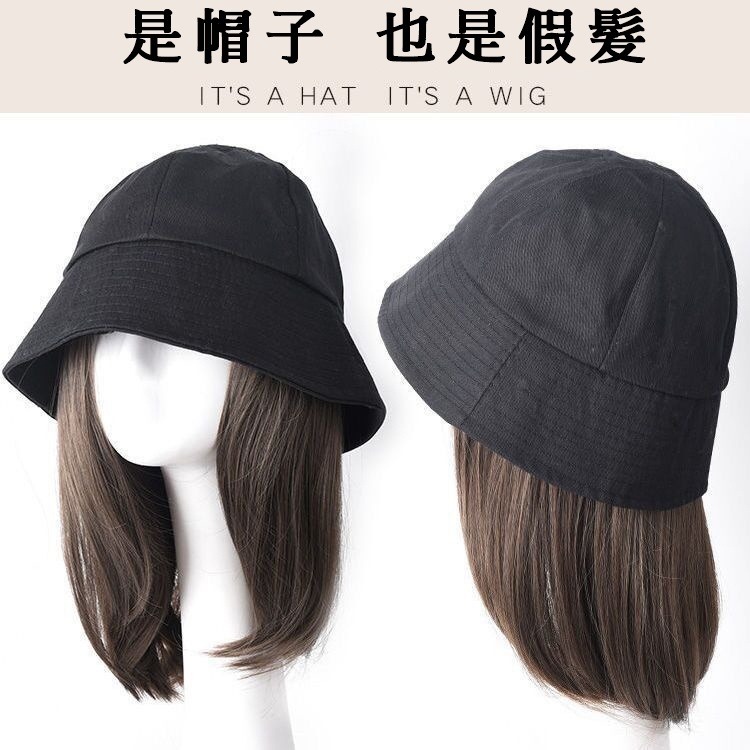 999 ZX157 台灣出貨附發票❤帽子假髮一體式 短款鎖骨帽子假髮 時尚漁夫帽假髮帽 AT116-細節圖2