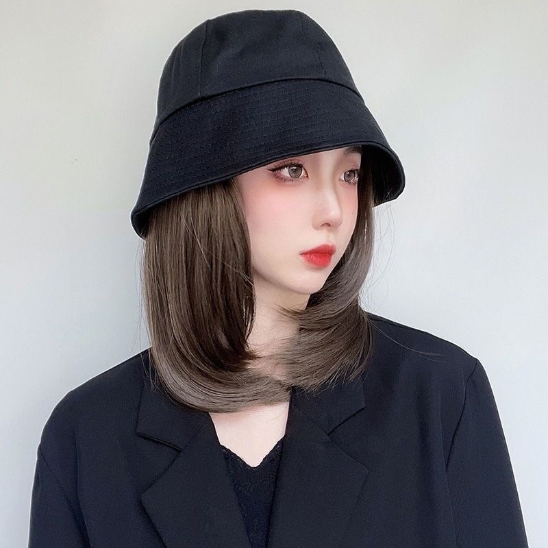 999 ZX157 台灣出貨附發票❤帽子假髮一體式 短款鎖骨帽子假髮 時尚漁夫帽假髮帽 AT116-細節圖3