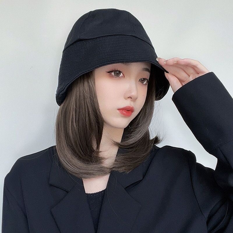 999 ZX157 台灣出貨附發票❤帽子假髮一體式 短款鎖骨帽子假髮 時尚漁夫帽假髮帽 AT116-細節圖4