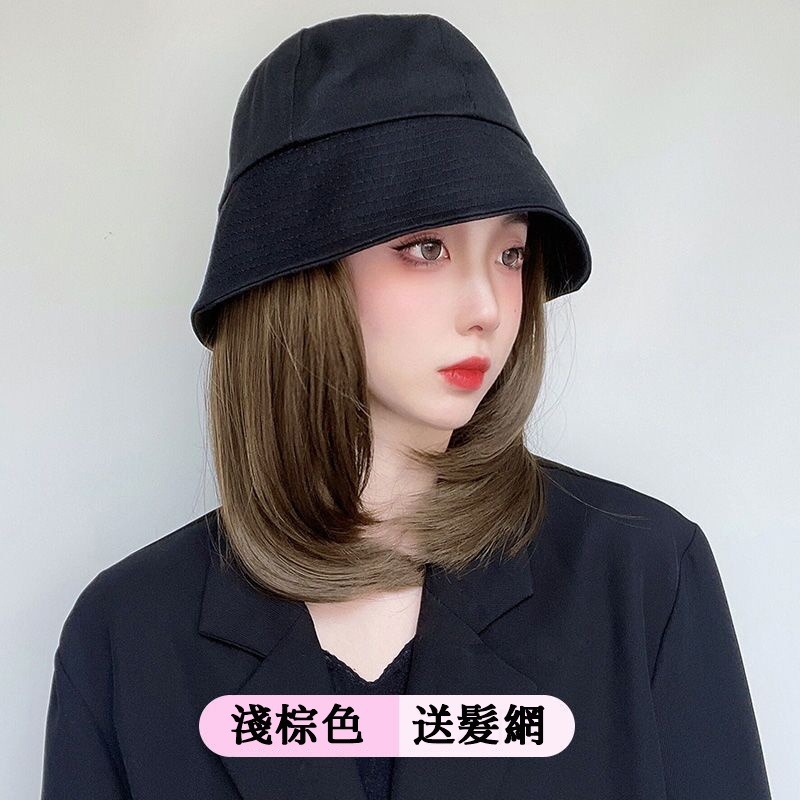 999 ZX157 台灣出貨附發票❤帽子假髮一體式 短款鎖骨帽子假髮 時尚漁夫帽假髮帽 AT116-細節圖8